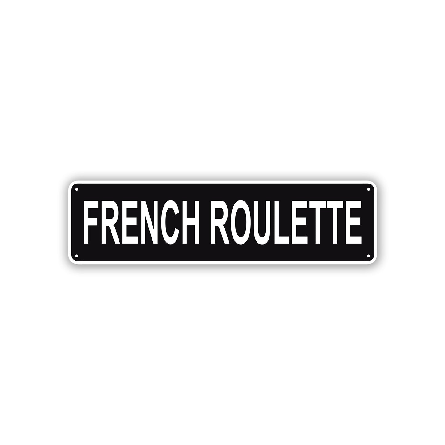 French Roulette Country City Flag Aluminum Metal Sign Black