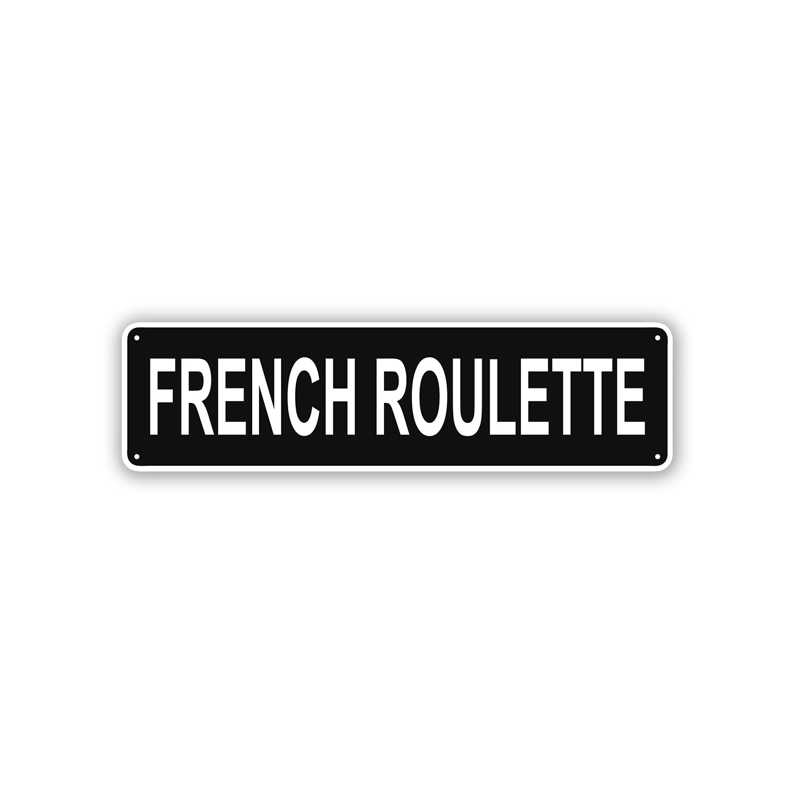 French Roulette Country City Flag Aluminum Metal Sign Black