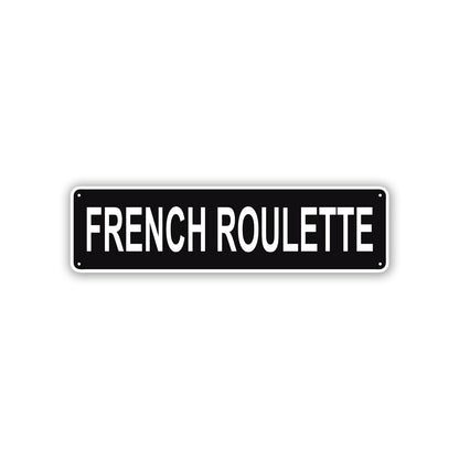 French Roulette Country City Flag Aluminum Metal Sign Black