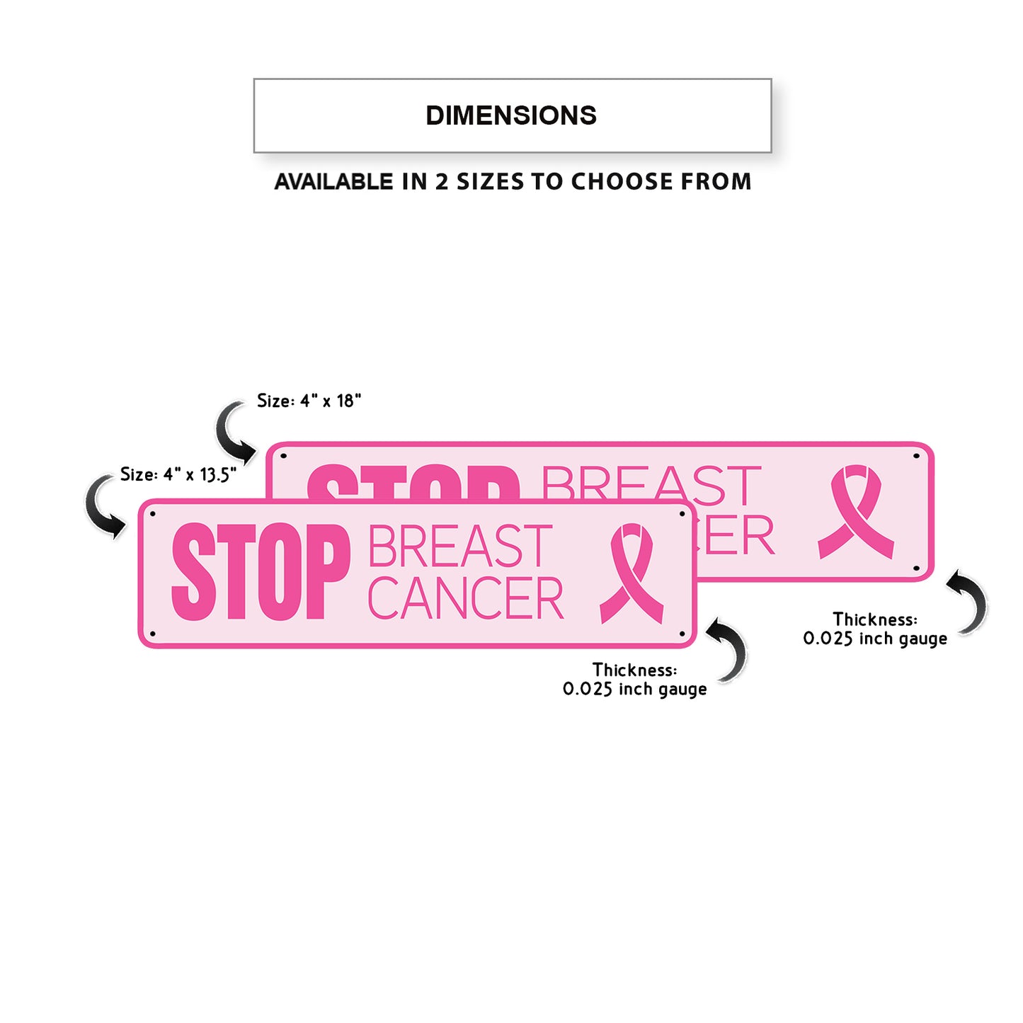 Stop Breast Cancer Aluminum Street Sign