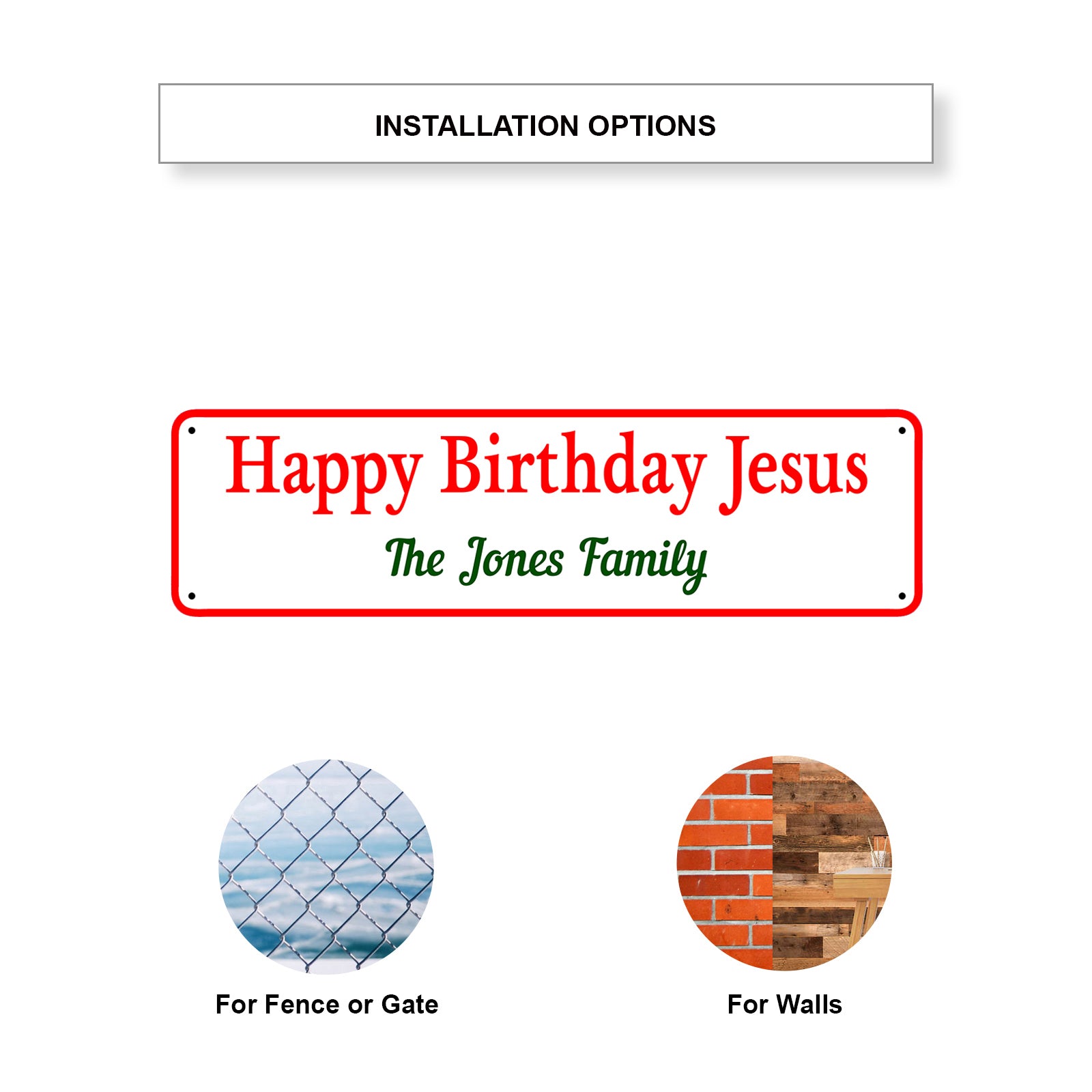 Happy Birthday Jesus The Jones Family Aluminum Street Sign