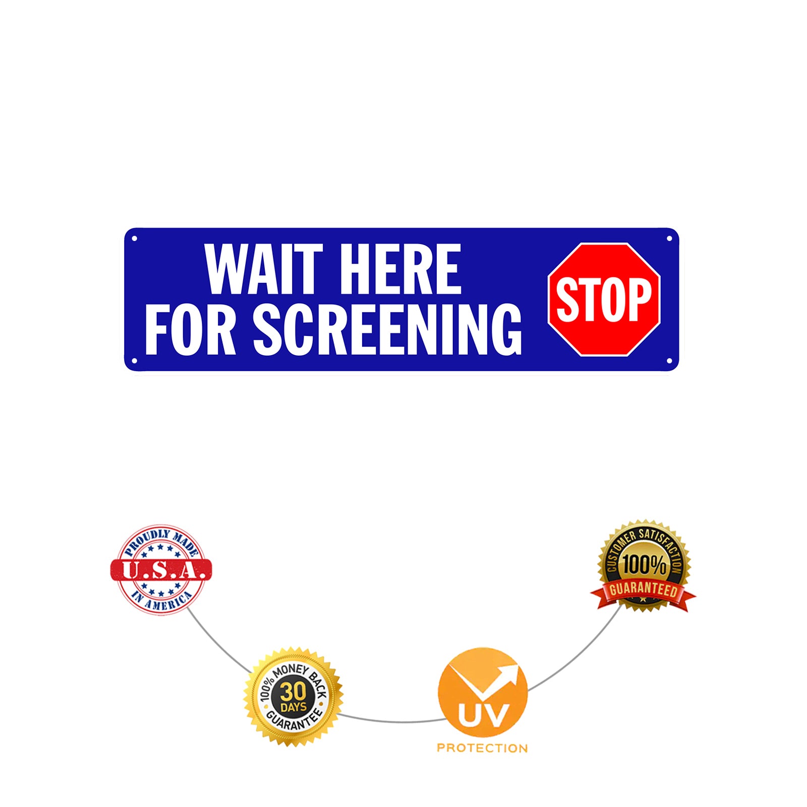 Stop Wait Here For Screening Aluminum Street Sign