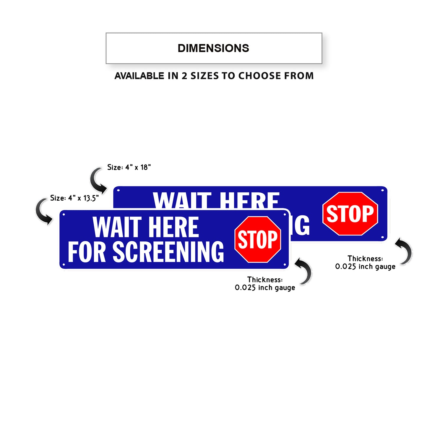 Stop Wait Here For Screening Aluminum Street Sign