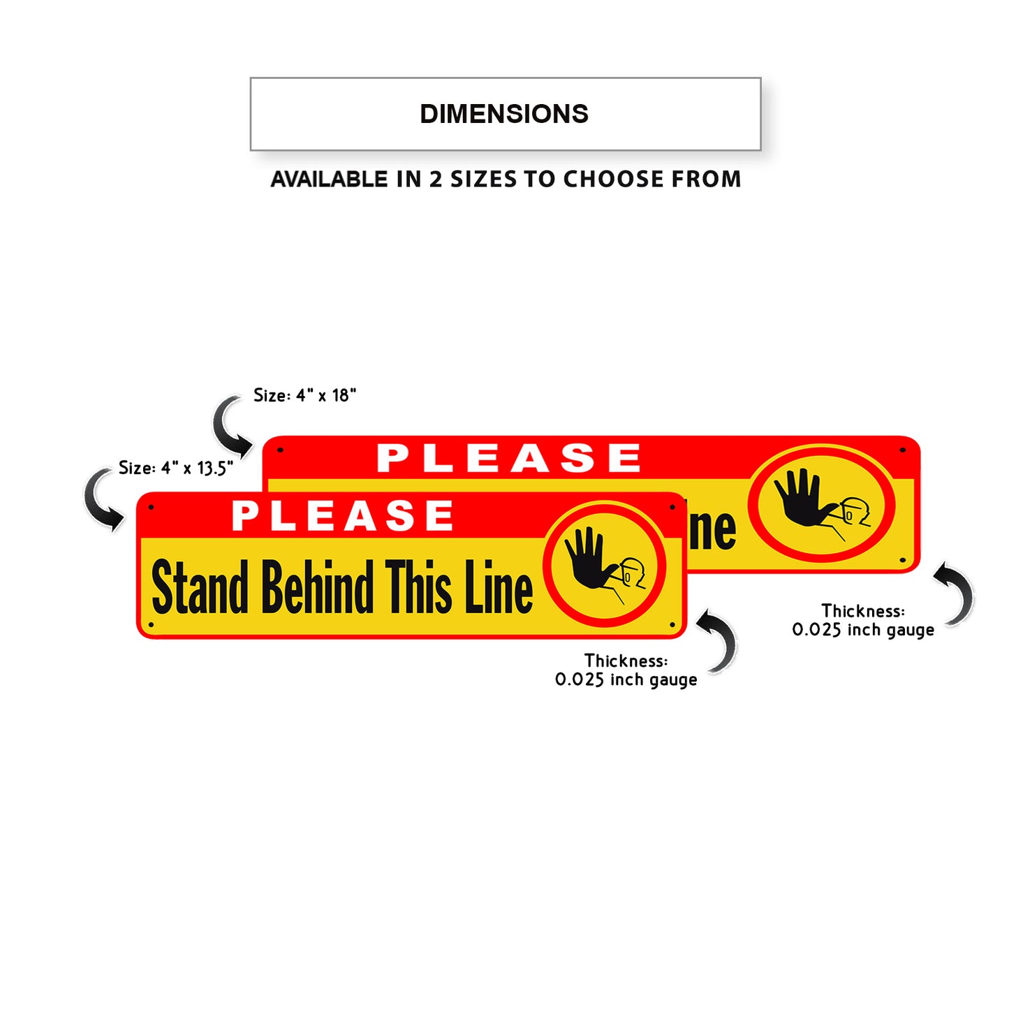 Please Stand Behind This Line Aluminum Street Sign