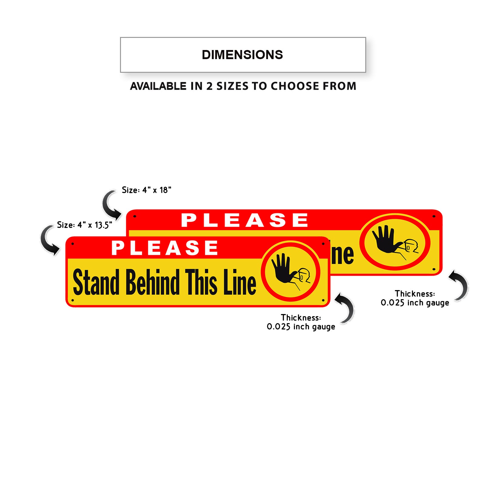 Please Stand Behind This Line Aluminum Street Sign