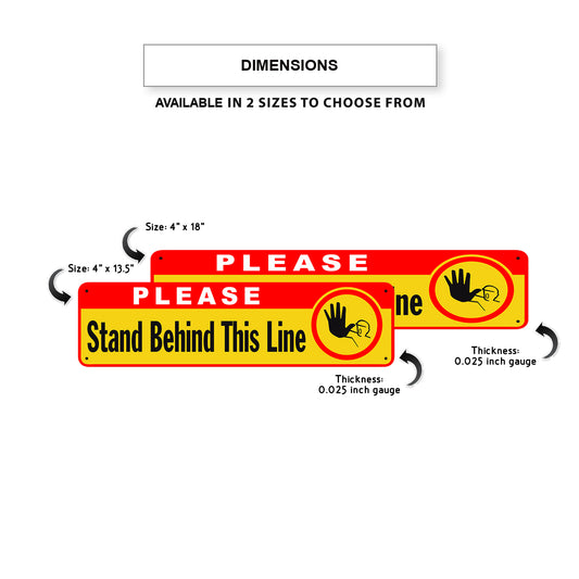 Please Stand Behind This Line Aluminum Street Sign