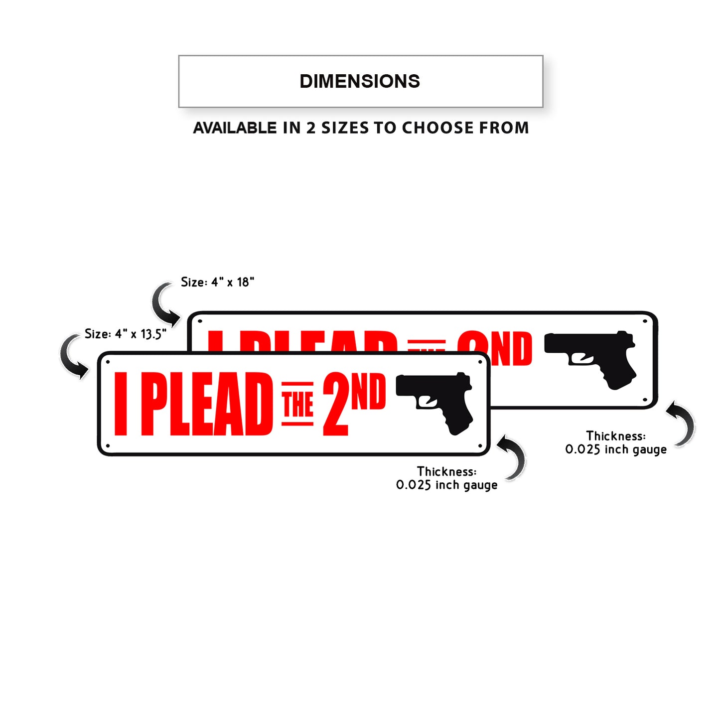 I Plead The 2nd Gun Aluminum Street Sign