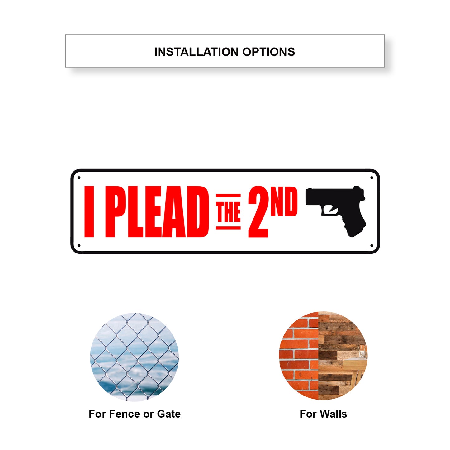 I Plead The 2nd Gun Aluminum Street Sign
