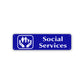 Social Services Aluminum Street Sign Blue