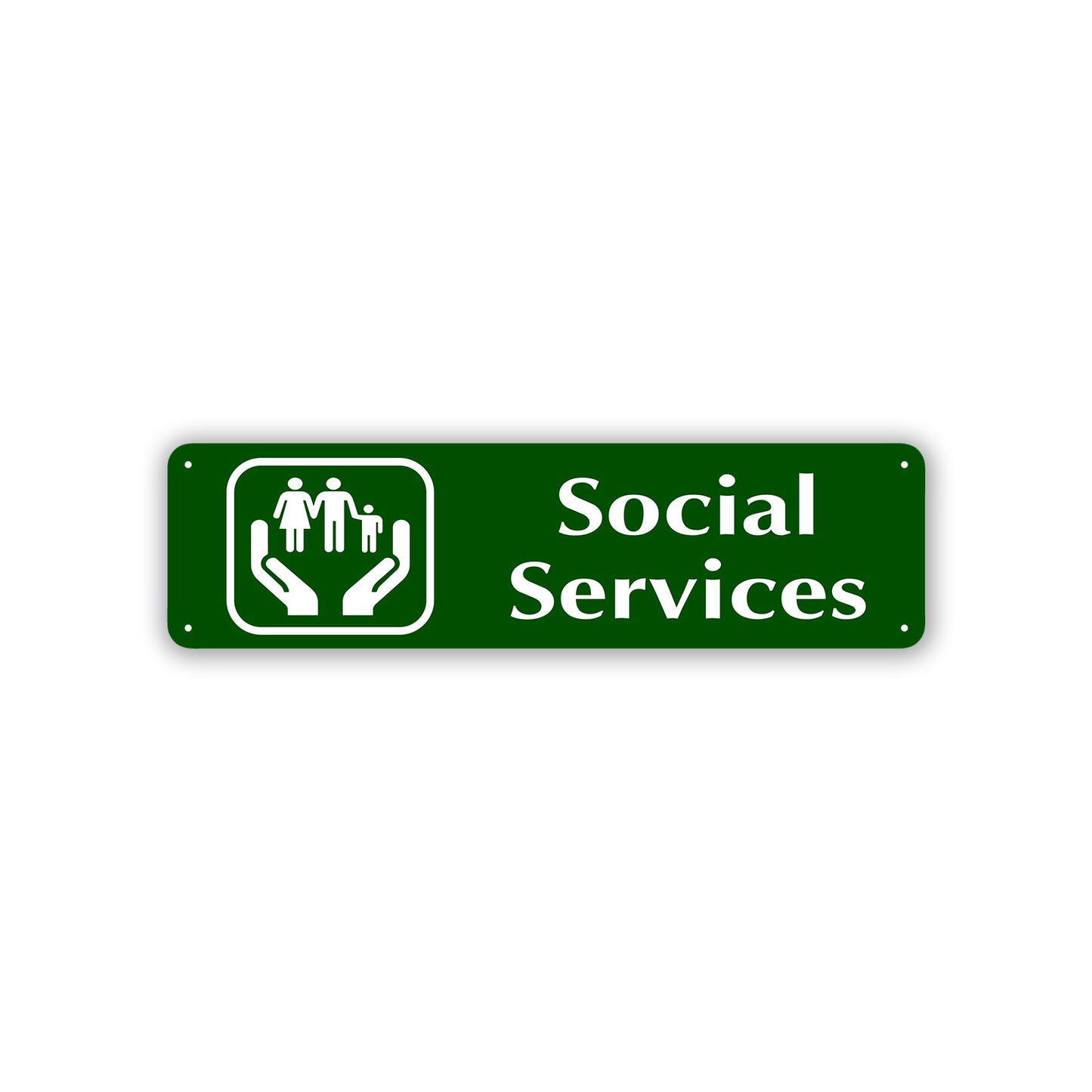 Social Services Aluminum Street Sign Green