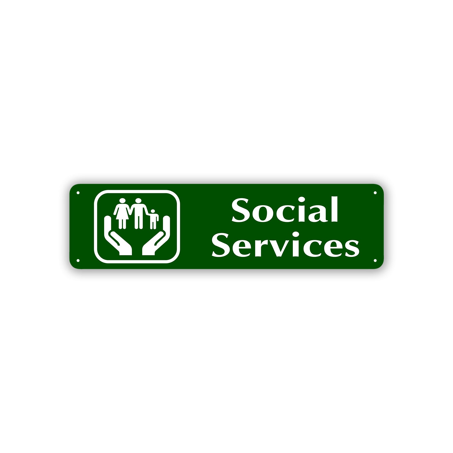 Social Services Aluminum Street Sign Green