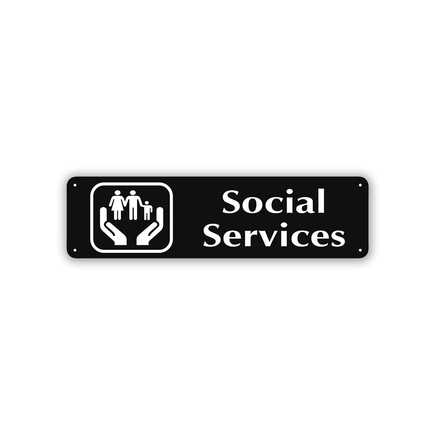 Social Services Aluminum Street Sign Black
