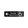 Social Services Left Arrow Aluminum Metal Sign Black