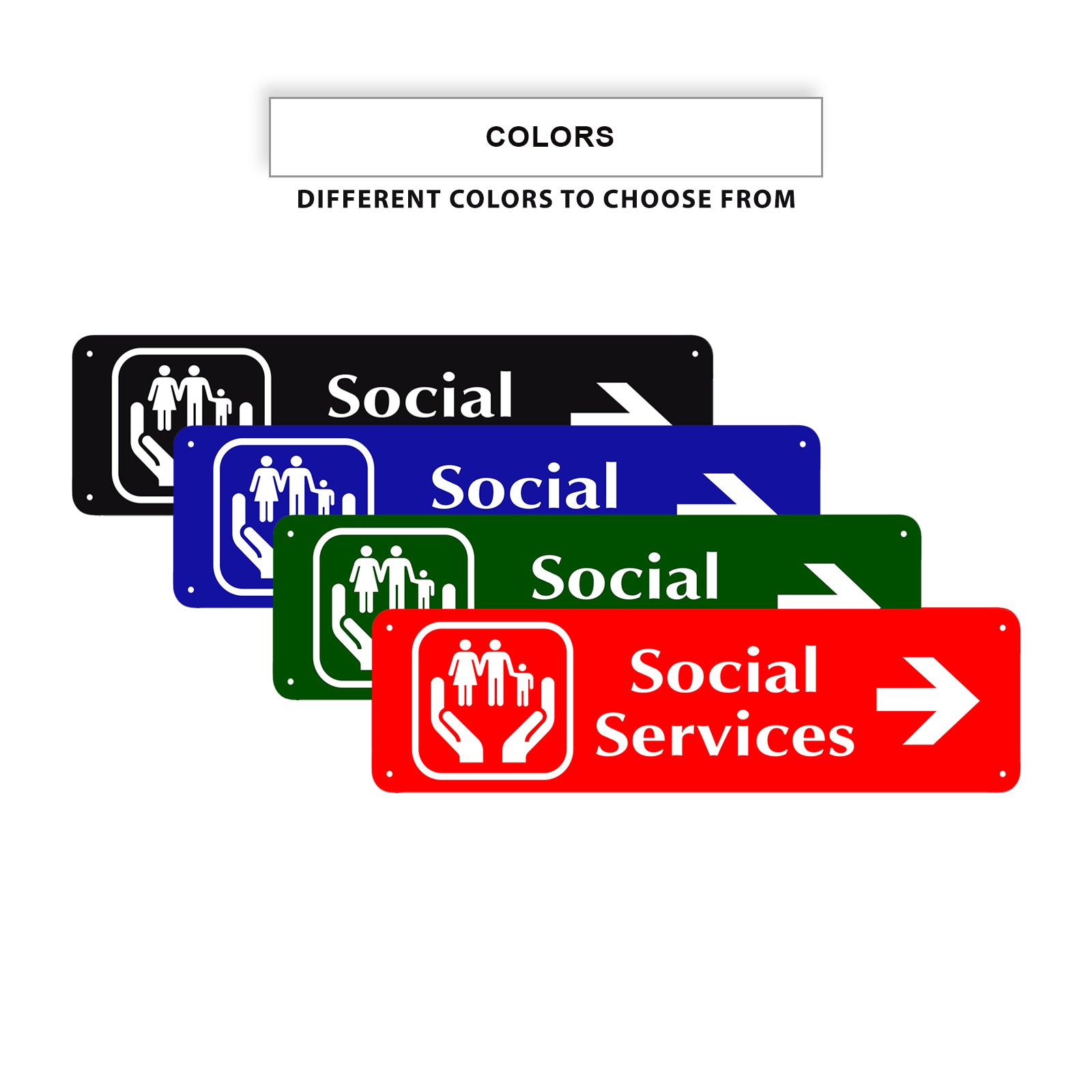 Social Service Right Arrow Aluminum Street Sign – Sign Fever
