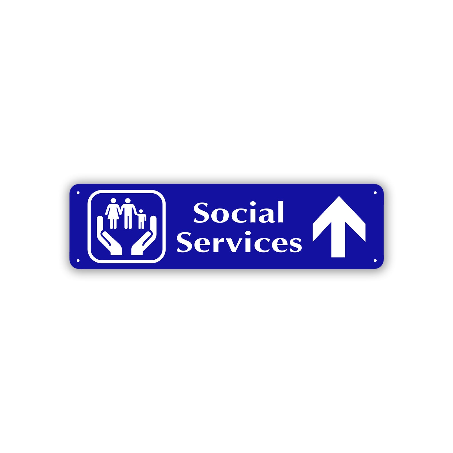 Social Services Up Arrow Aluminum Street Sign Blue