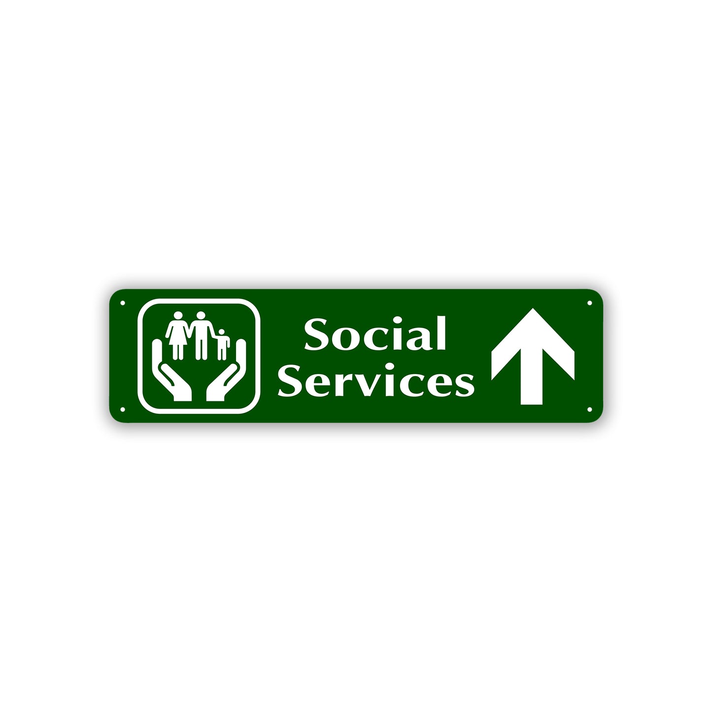 Social Services Up Arrow Aluminum Street Sign Green