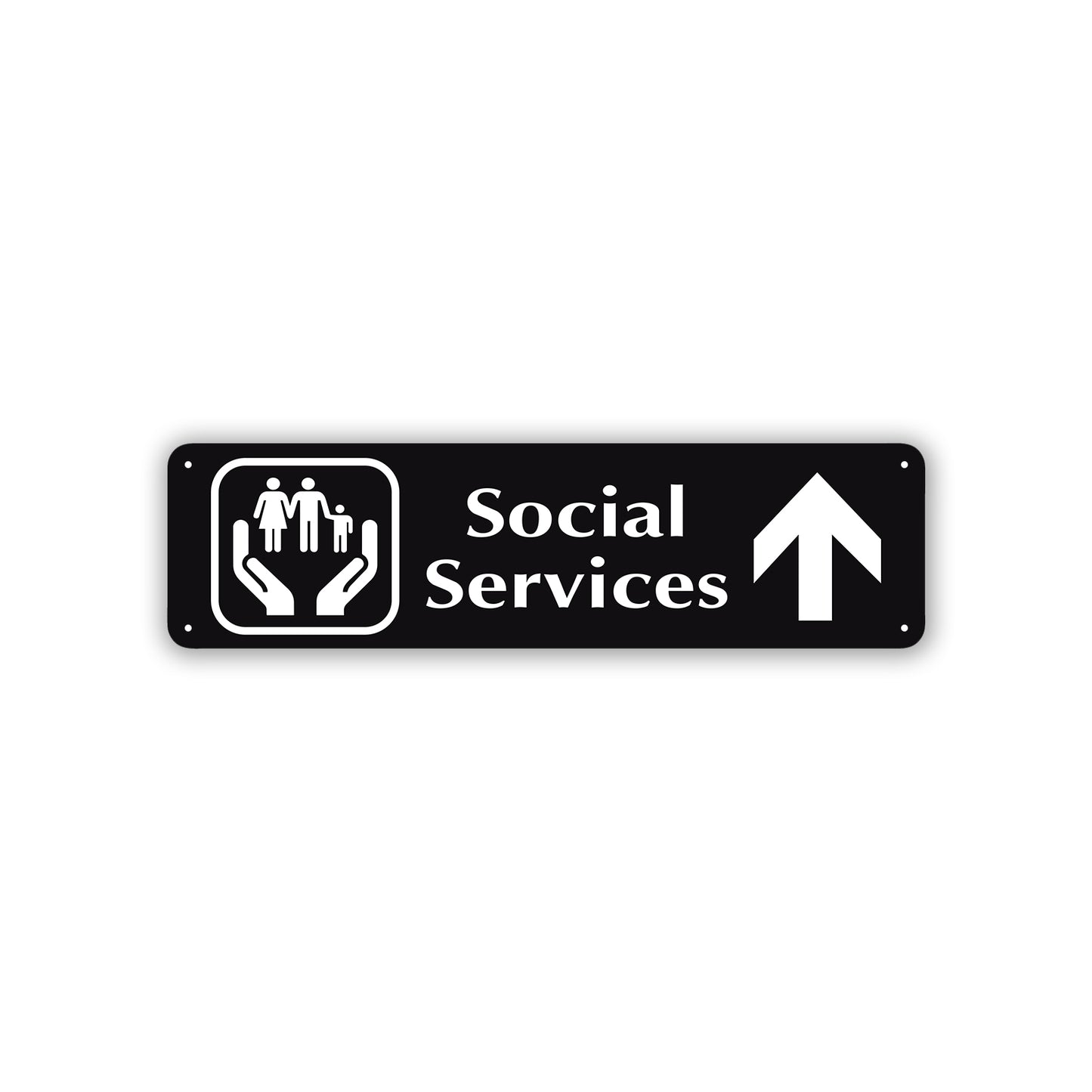 Social Services Up Arrow Aluminum Street Sign Black