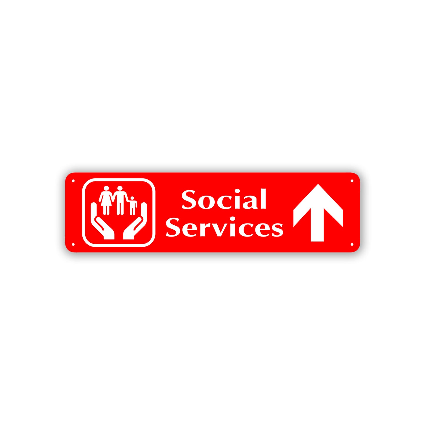 Social Services Up Arrow Aluminum Street Sign Red