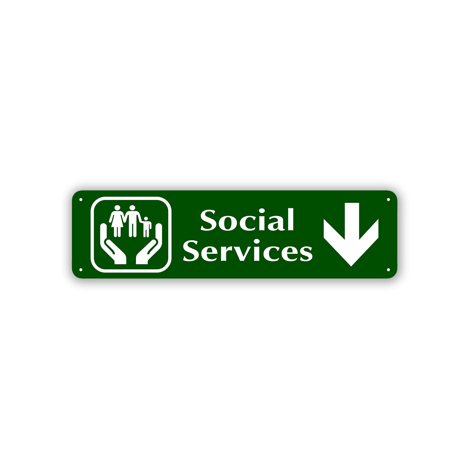 Social Services Aluminum Street Sign Green