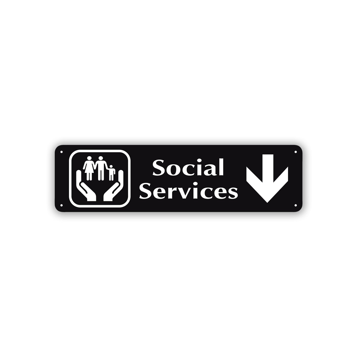 Social Services Aluminum Street Sign Black