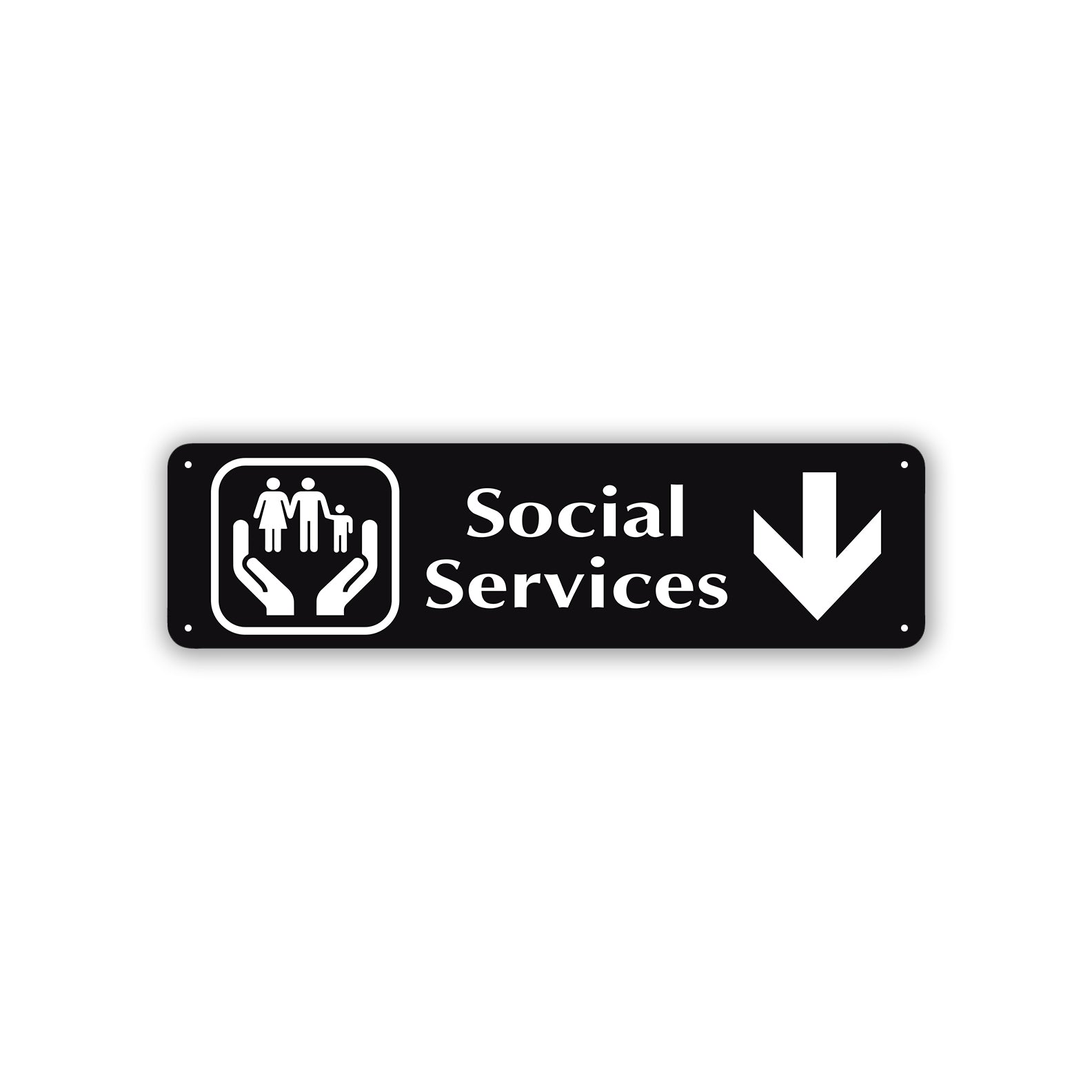 Social Services Aluminum Street Sign Black