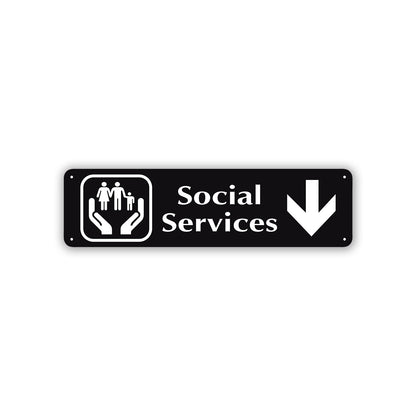 Social Services Aluminum Street Sign Black