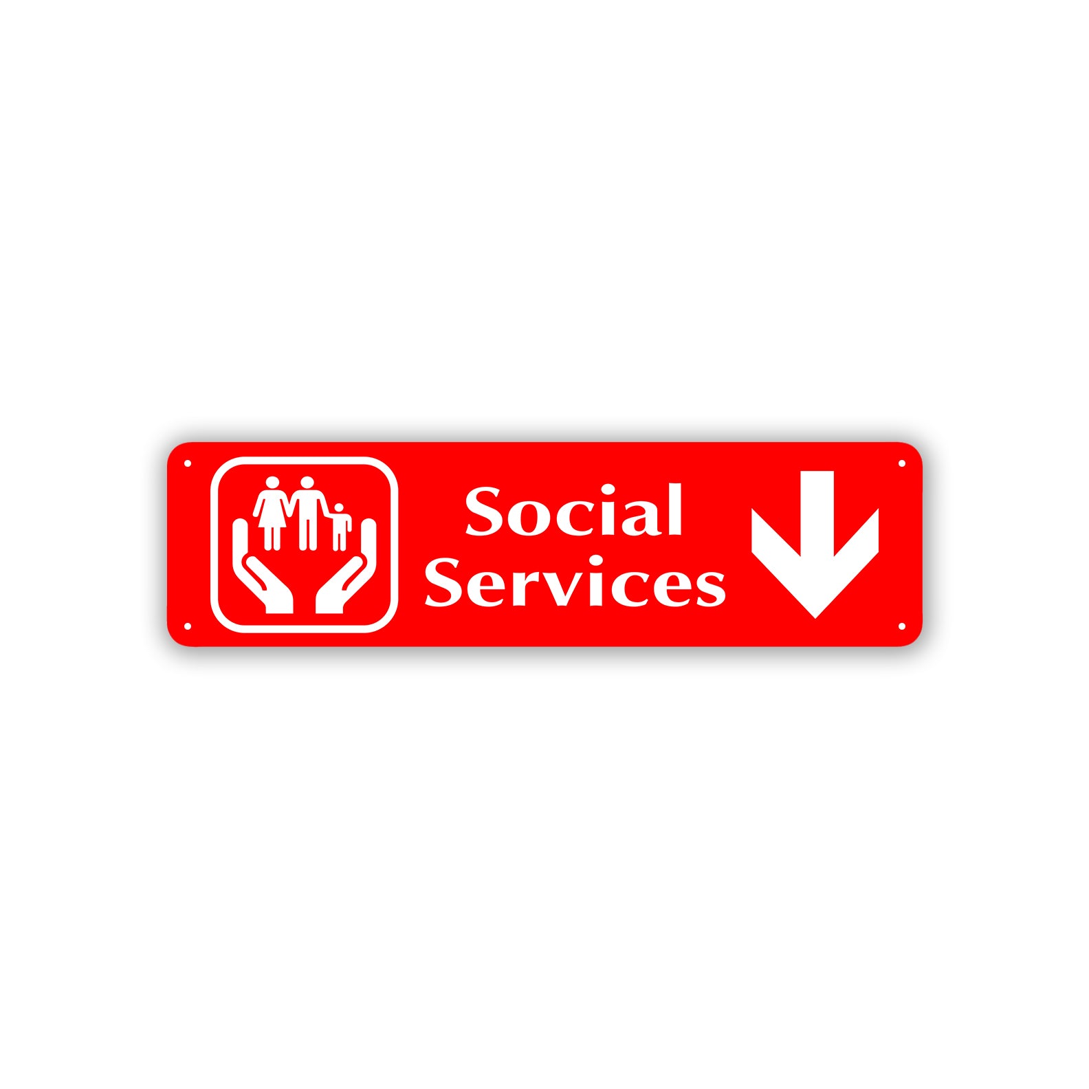 Social Services Aluminum Street Sign Red