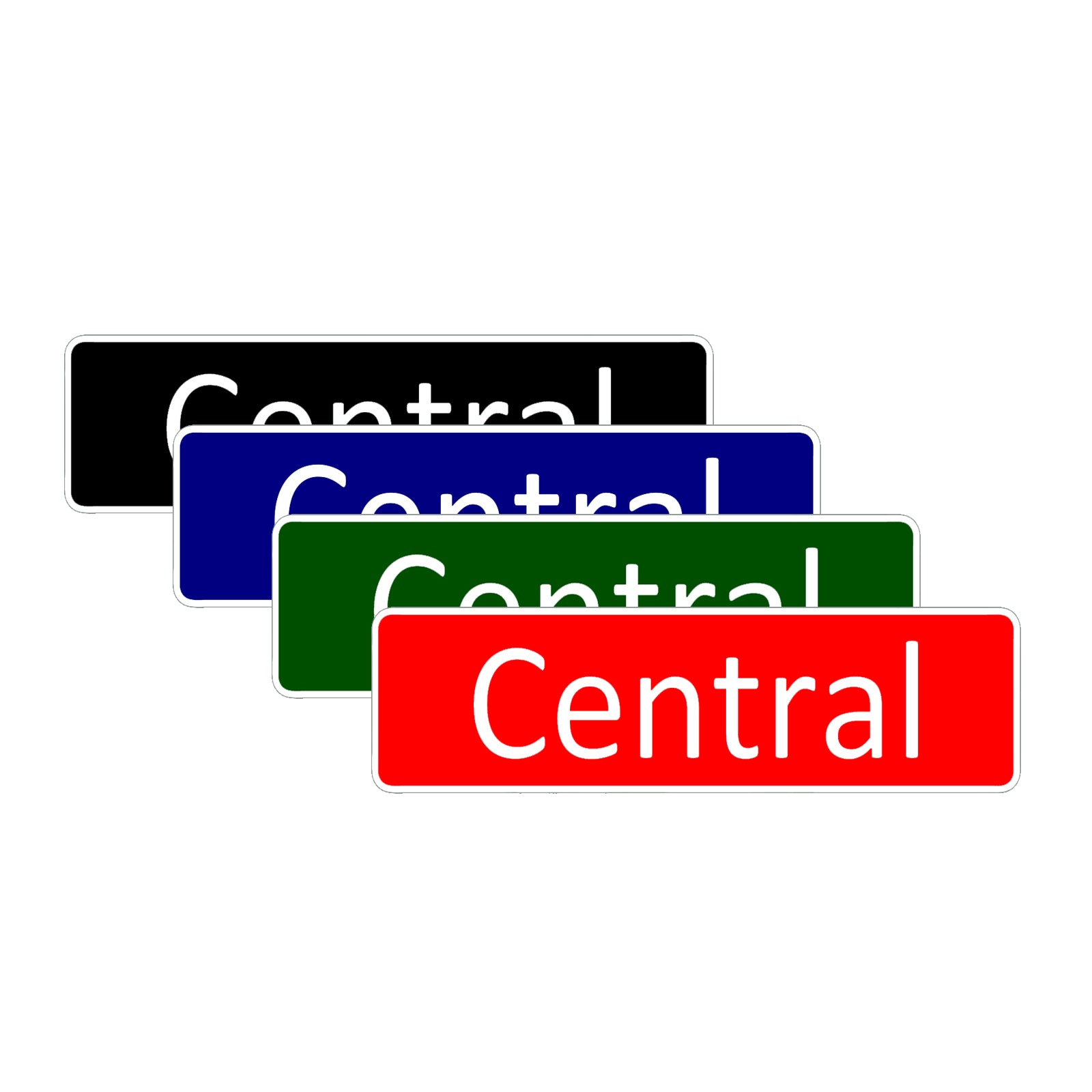Central Aluminum Street Sign
