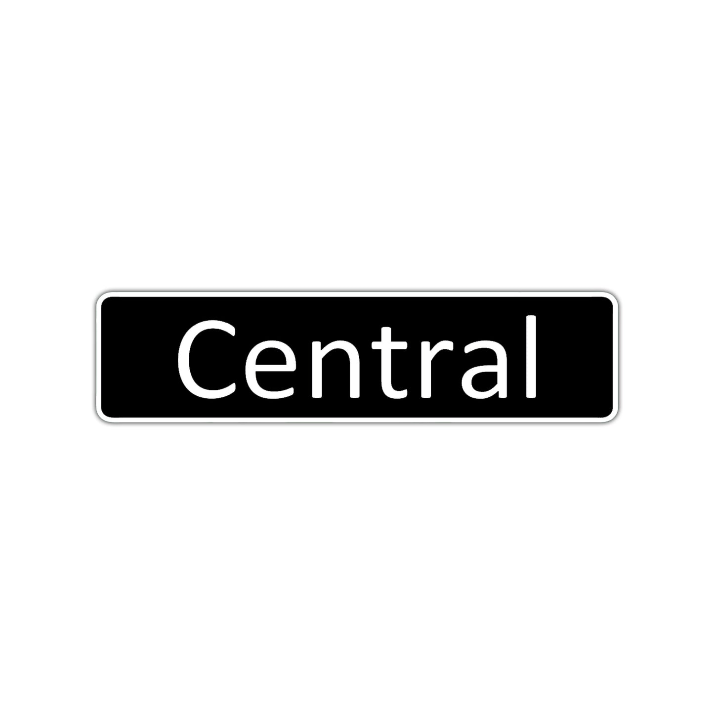 Central Aluminum Street Sign Black