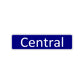 Central Aluminum Street Sign Blue