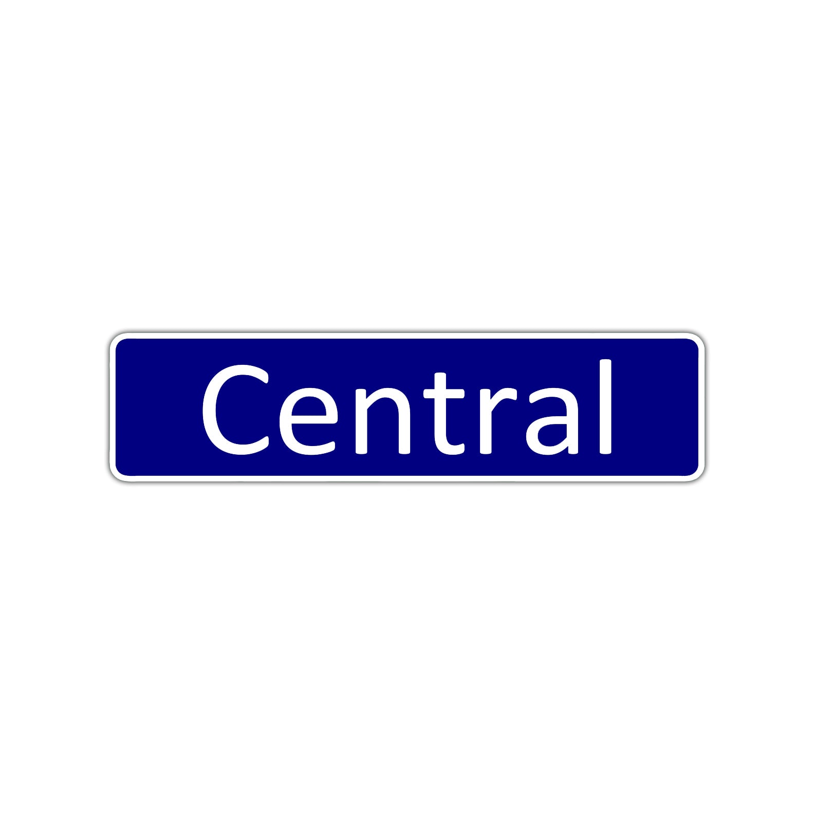 Central Aluminum Street Sign Blue
