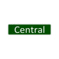 Central Aluminum Street Sign Green