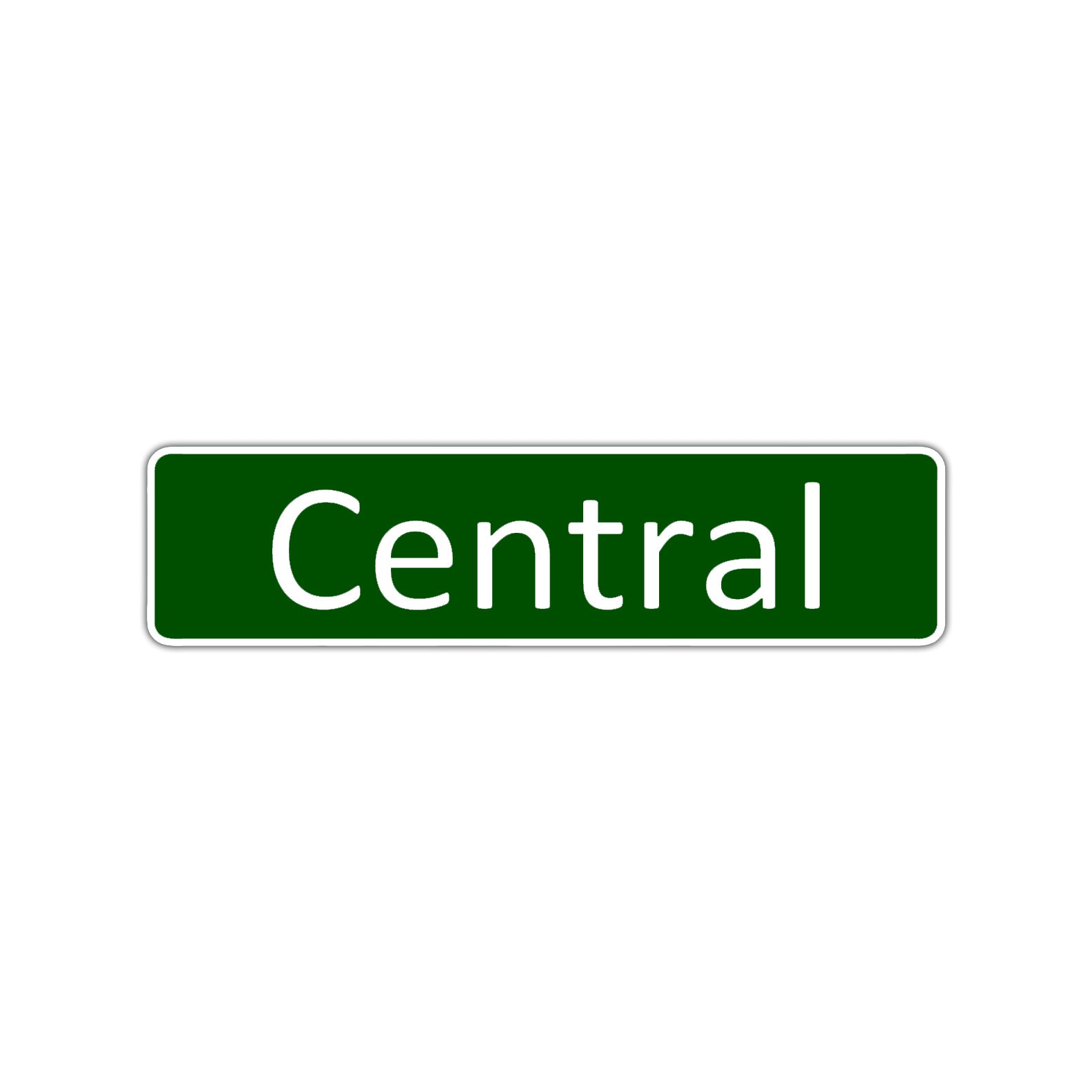 Central Aluminum Street Sign Green