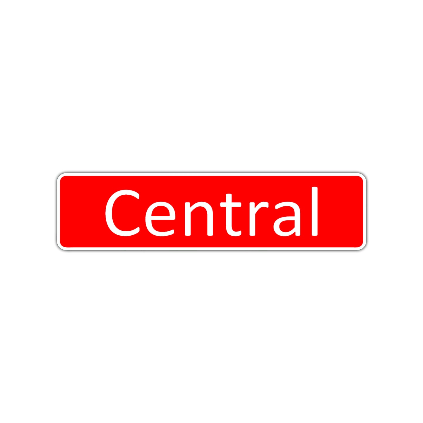 Central Aluminum Street Sign Red