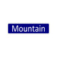 Mountain Aluminum Street Sign Blue