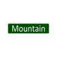 Mountain Aluminum Street Sign Green