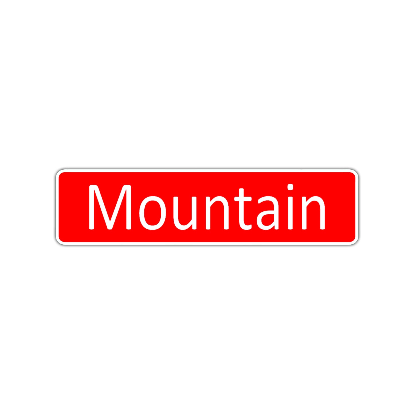 Mountain Aluminum Street Sign Red