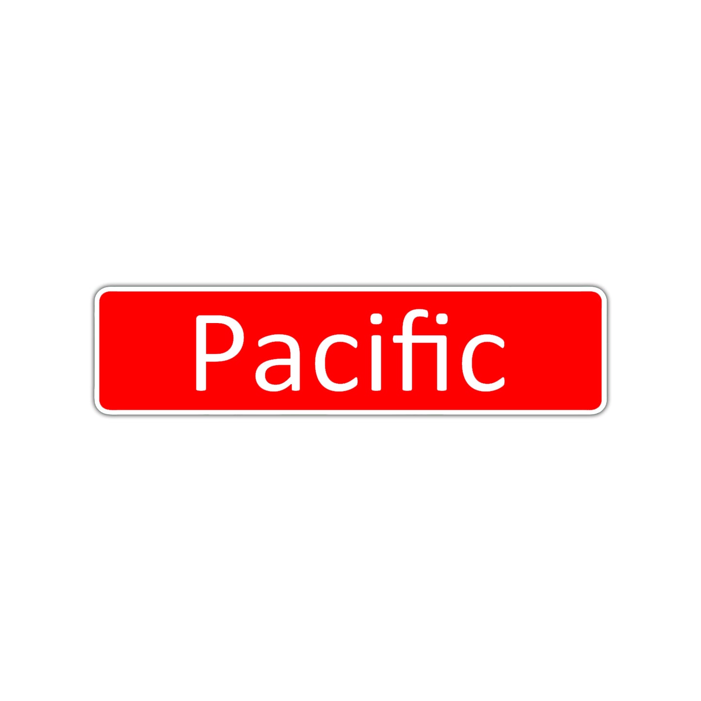 Pacific Aluminum Street Sign Red