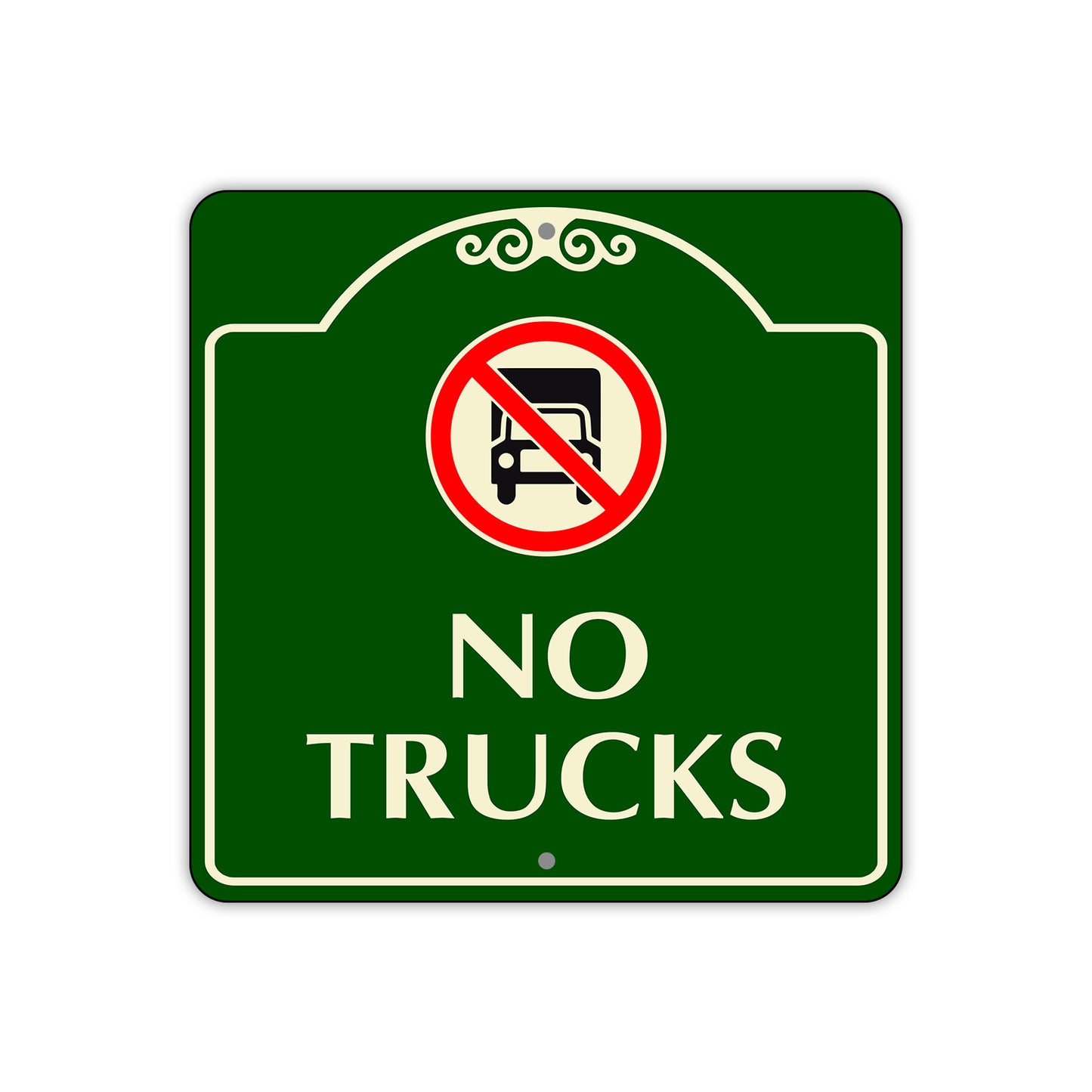 No Trucks Entry Square Aluminum Metal Sign