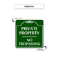 Private Property No Trespassing Square Metal Sign Dimension