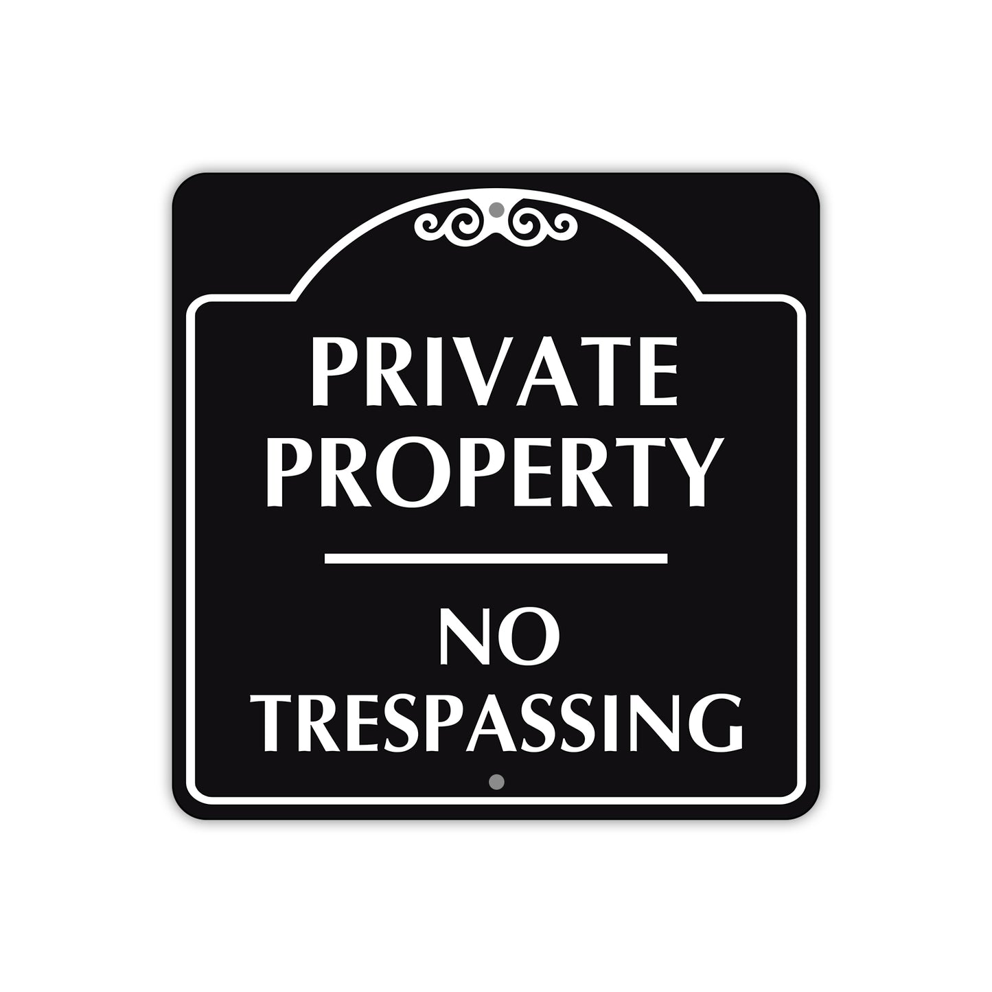 Private Property No Trespassing Square Aluminum Sign