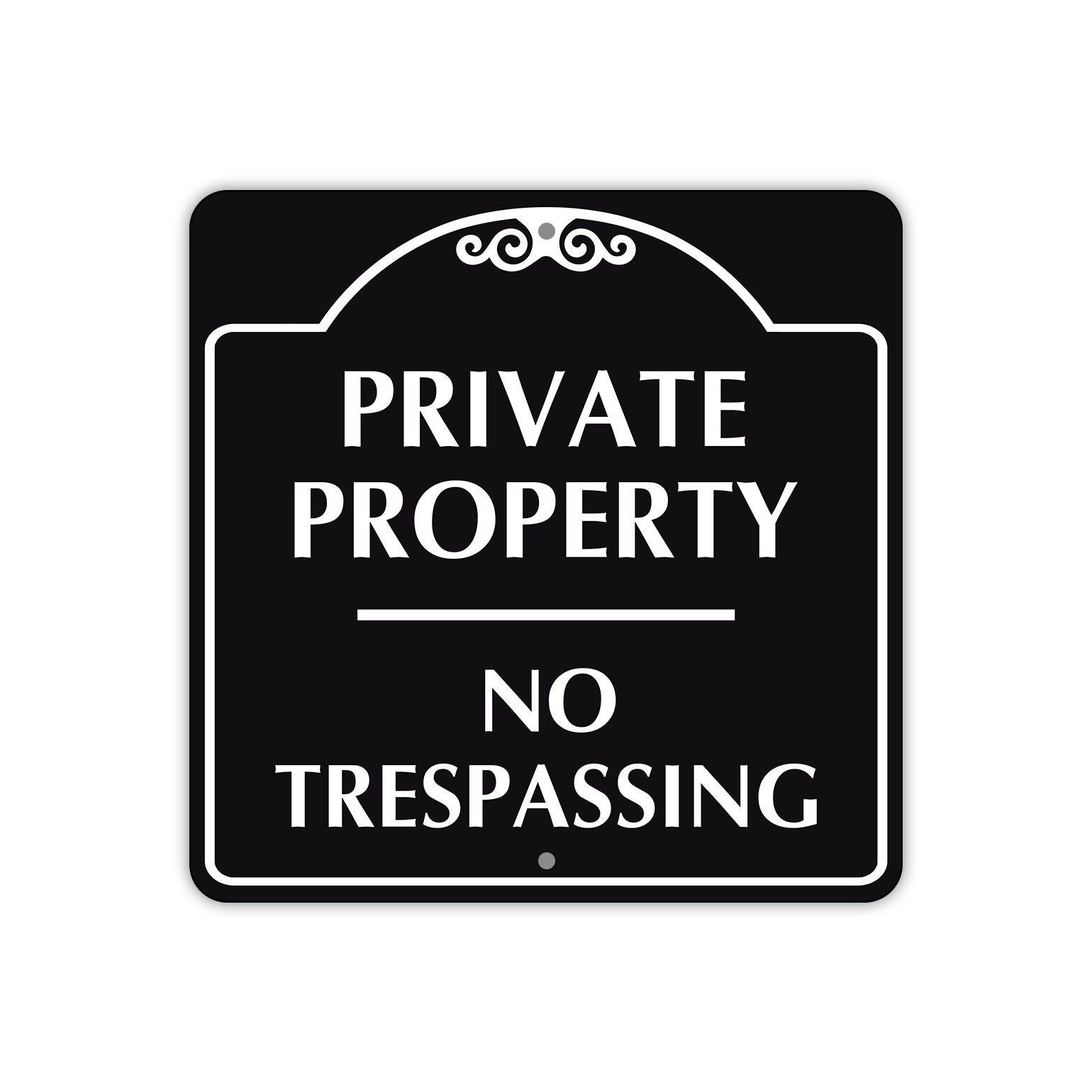 Private Property No Trespassing Square Aluminum Sign
