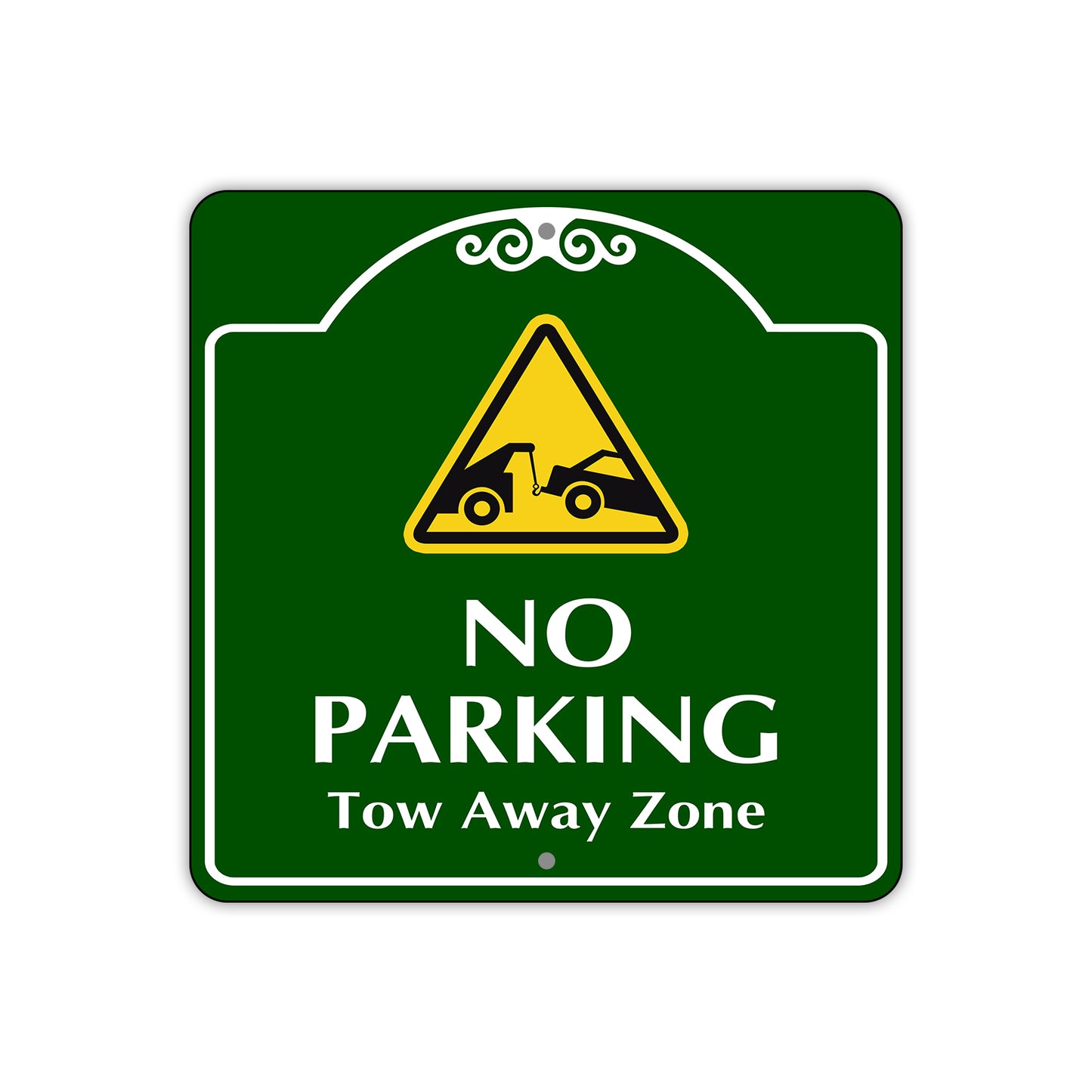 No Parking Tow Away Zone Square Aluminum Metal Sign