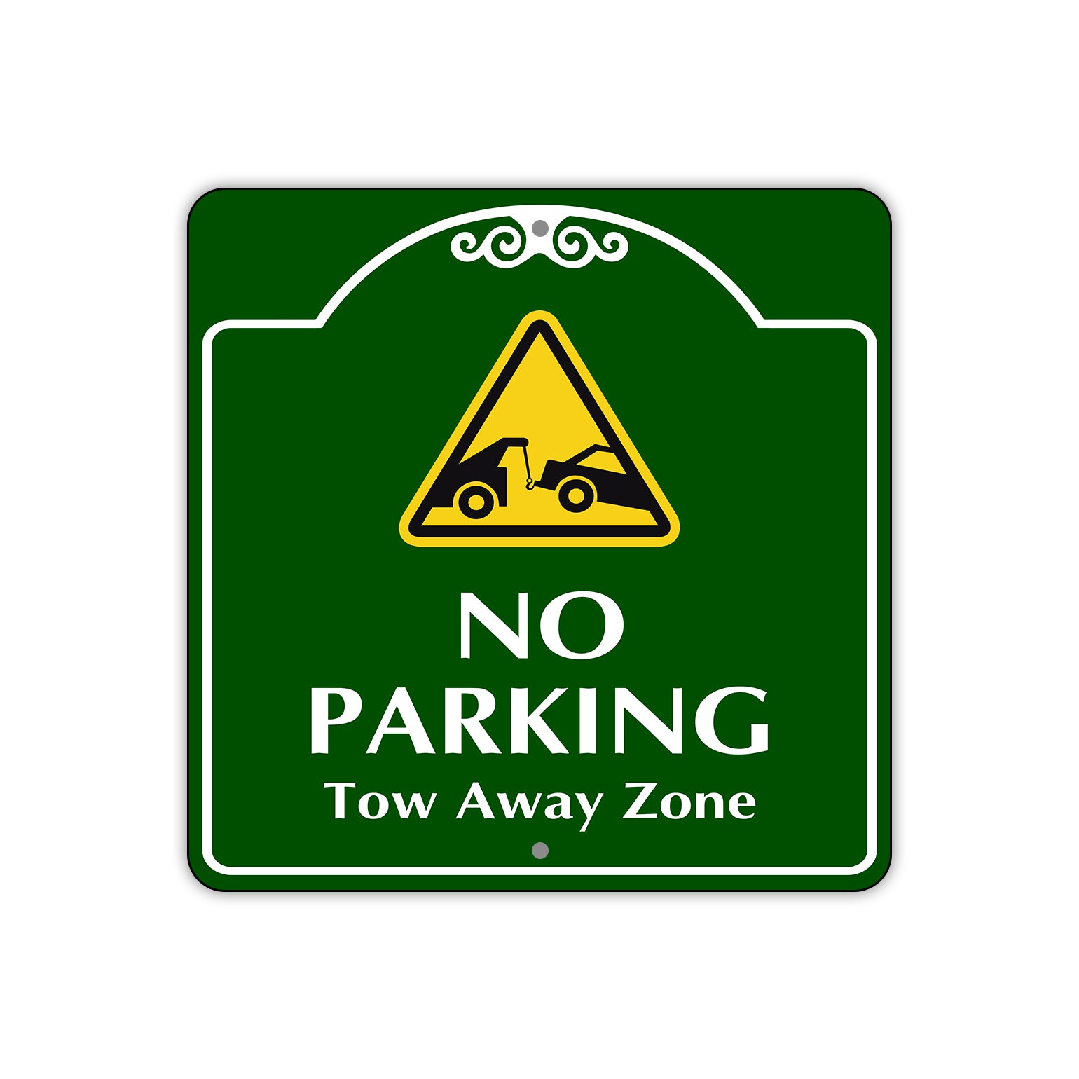 No Parking Tow Away Zone Square Aluminum Metal Sign