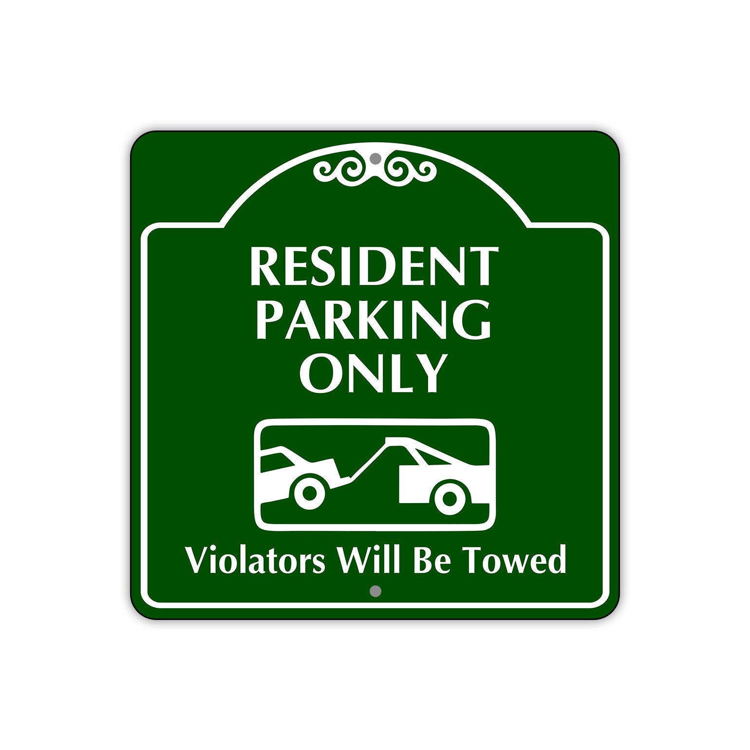 Resident Parking Only Violators Will Be Towed Square Sign