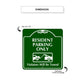 Resident Parking Only Violators Will Be Towed Square Aluminum Metal Sign