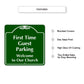 First Time Guest Parking Church Parking Square Aluminum Metal Sign