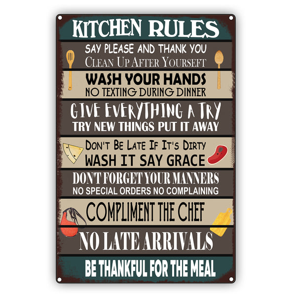 Kitchen Rules Home Vintage Décor Sign Sign Fever