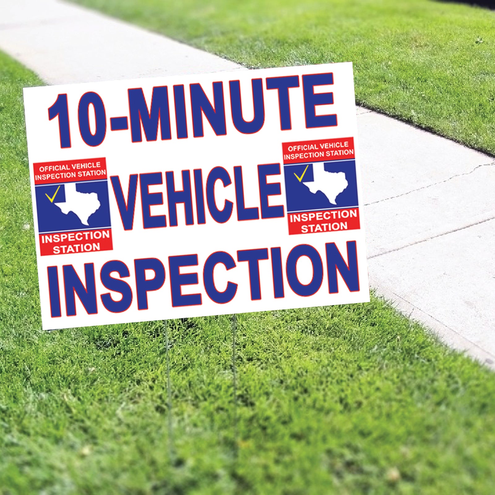 10 Minute Vehicle Inspection Coroplast Yard Sign – Sign Fever