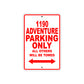 1190 adventure parking only all others will be towed sign